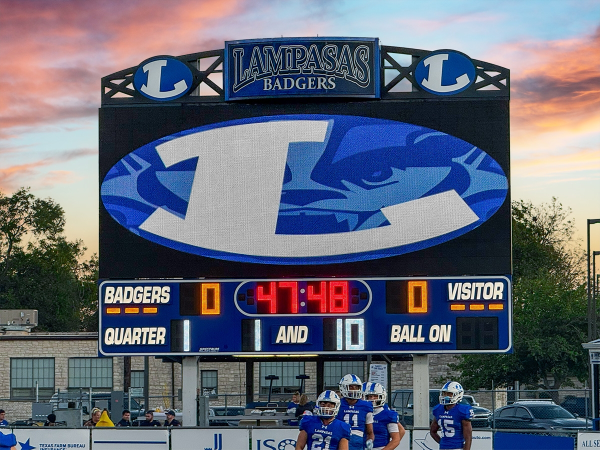 Lampasas ISD Badger Field; S16mm, 10' x 24', and Model FB-11424, 4'6" x 24', Lampasas, TX