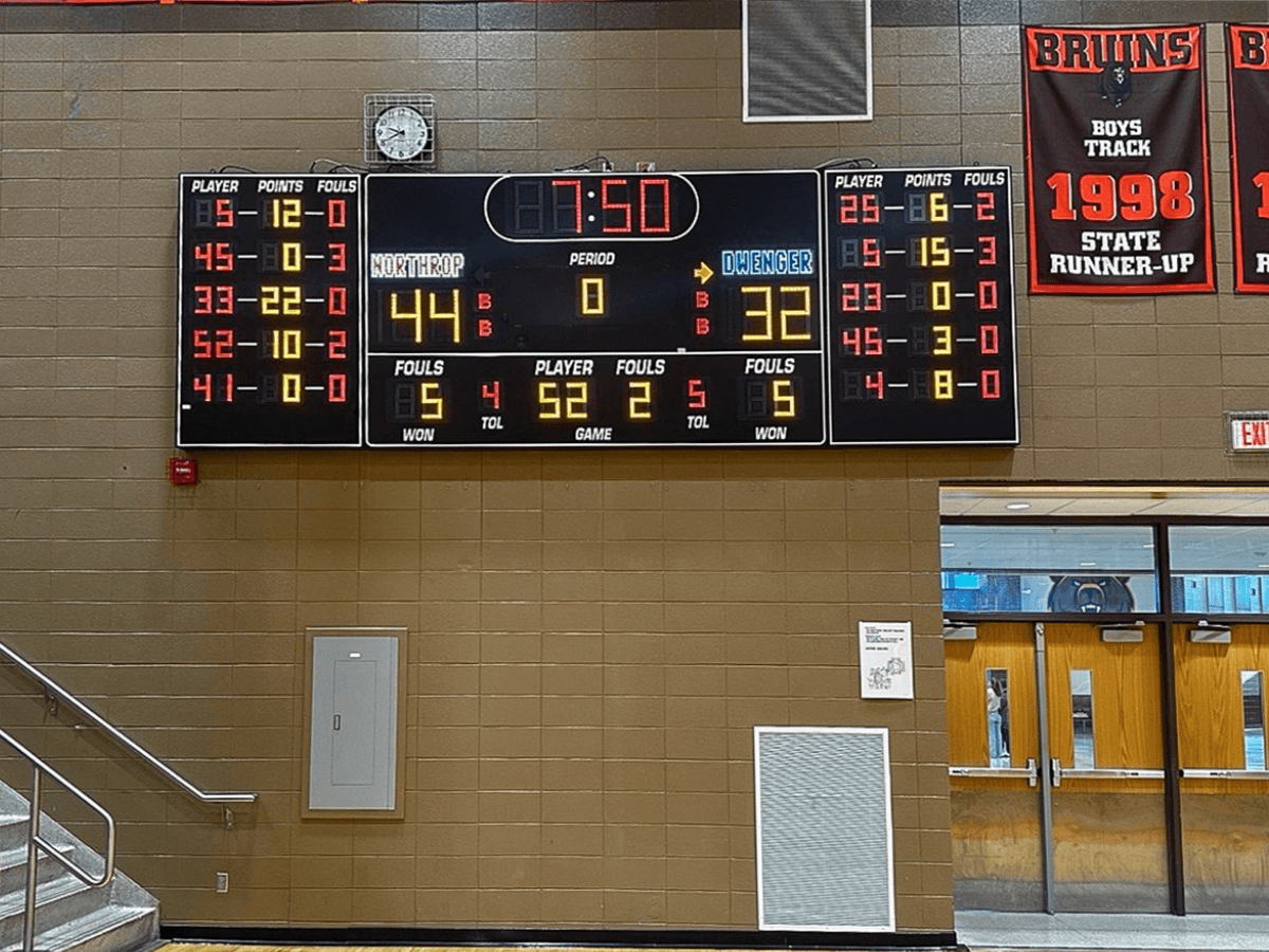 Wayne High School; 6' x 18' Scoreboard with Electronic Team Names (ETN) and Roster Panels, Fort Wayne, IN